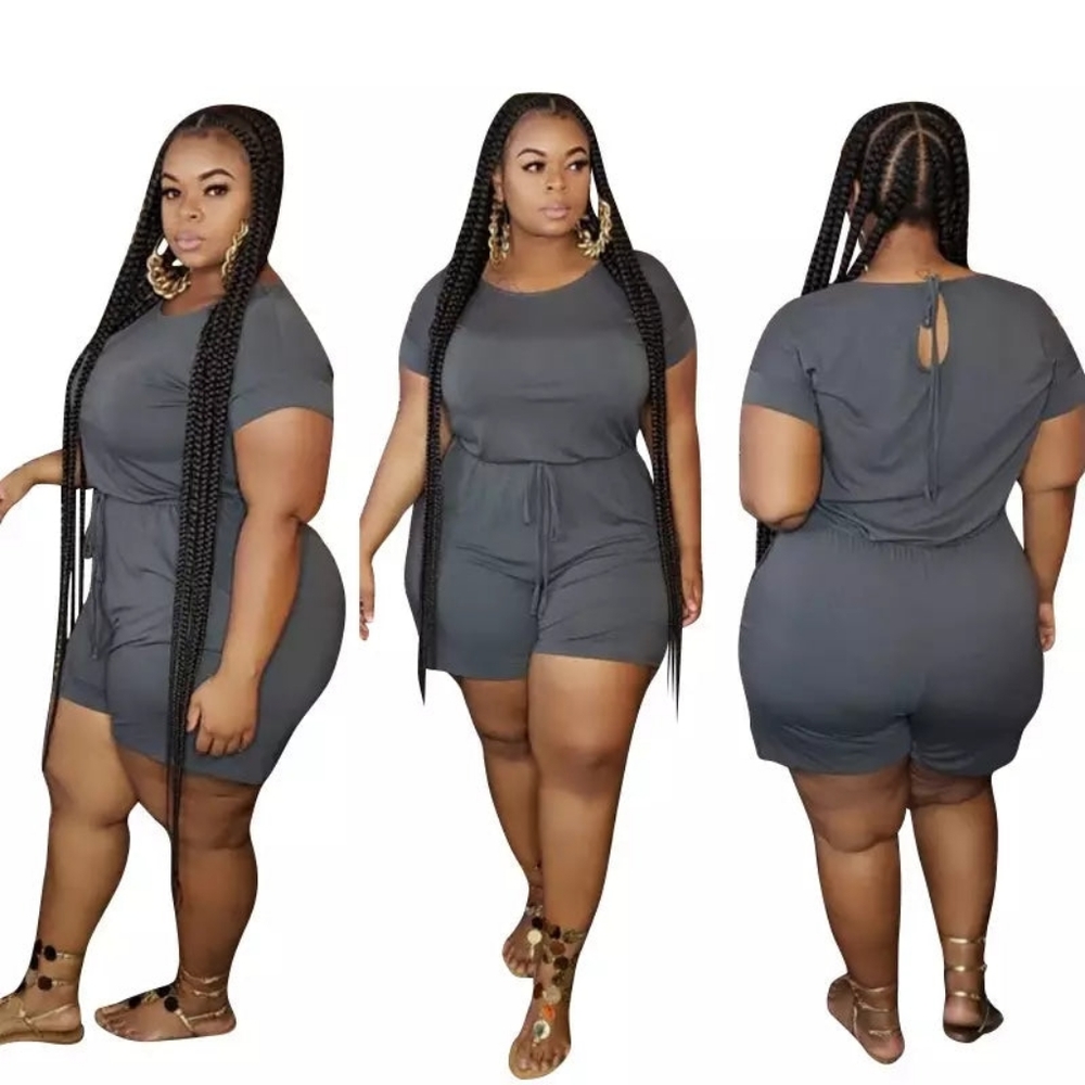 Casual Solid Romper Set